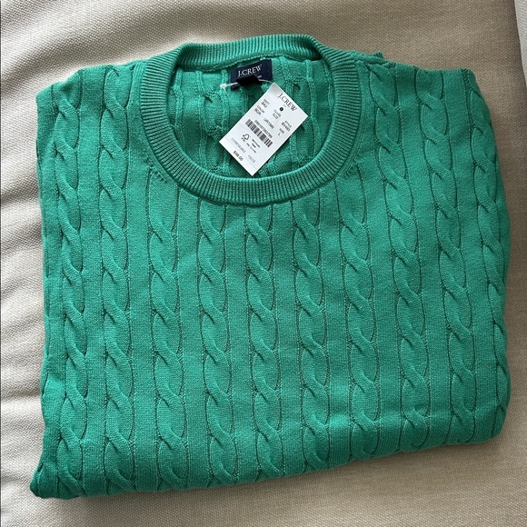 J. Crew Other - J Crew Green Cable Cotton Sweater